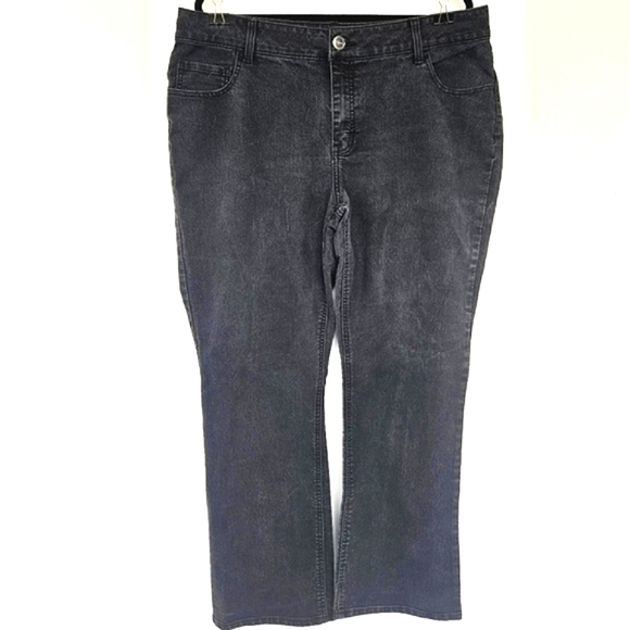 Riders By Lee Vintage Women's Distressed Black Bootcut Jeans size 18W - Picture 1 of 6